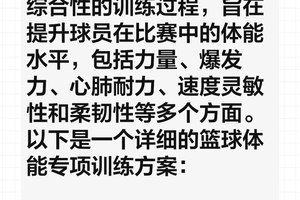  为什么篮球英雄的体能训练如此重要